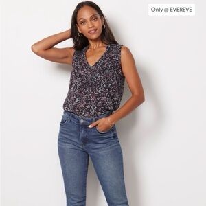 Roan + Ryan Evereve Arlo Women's Floral Sleeveless Blouse Top